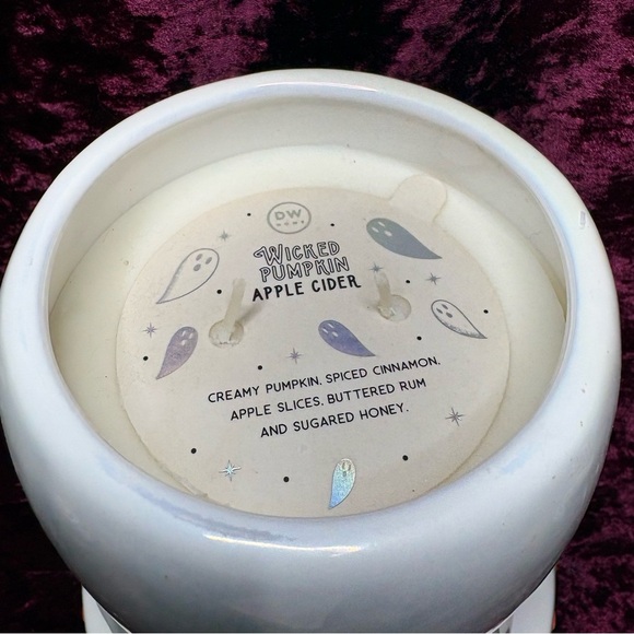 DW Home GIANT 60 Oz Iridescent White Halloween Ghost Candle Pumpkin Apple Scent - Picture 6 of 10
